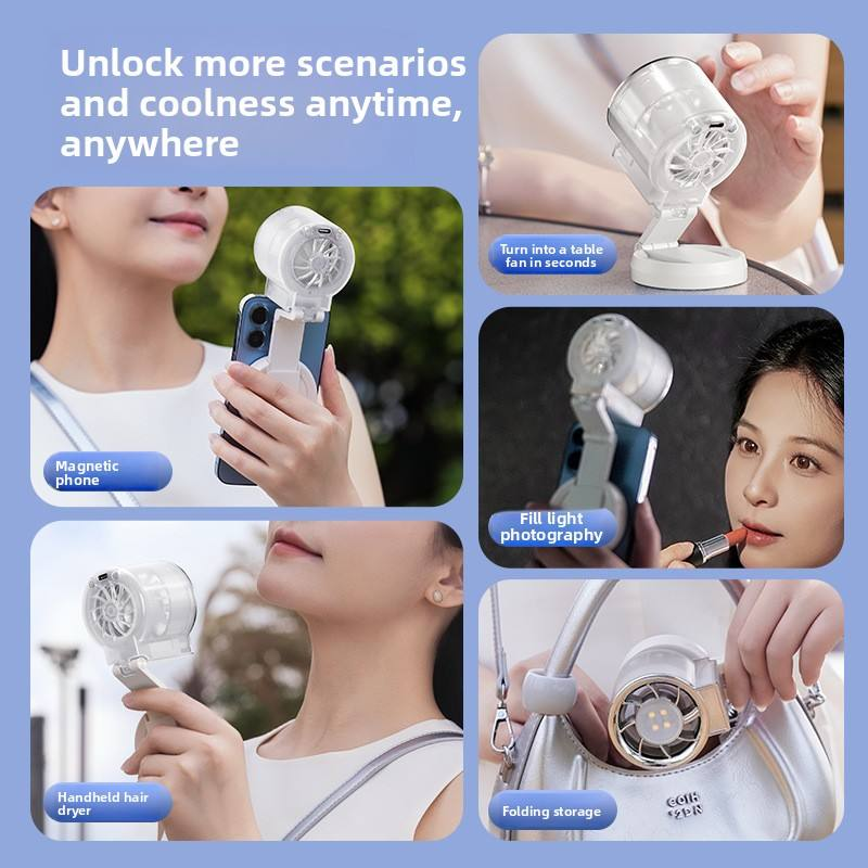 Magnetic Foldable Phone Holder Mini Fan