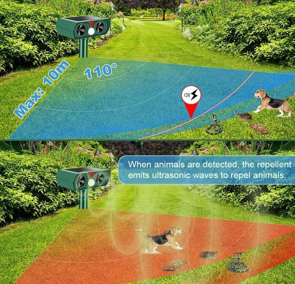 Solar-Powered Ultrasonic Animal Repeller