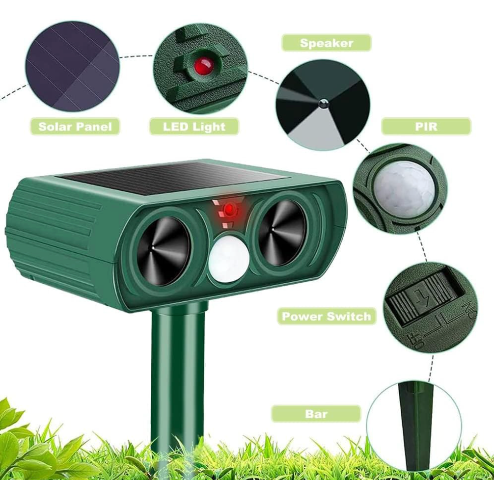 Solar-Powered Ultrasonic Animal Repeller